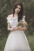 Ehrenvoll Reißverschluss Romantisches Brautkleid aus Tüll mit Applike - 5