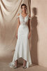 Robe de mariée de sirène joli asymétrique en dentelle romantique - 1