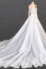 Robe de mariée de traîne moyenne jusqu'au sol populaire avec manche longue naturel - 4