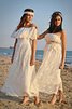 Strand Ärmellos Empire Taille schlichtes Brautkleid mit Schleife mit Gürtel - 1
