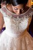 Robe de mariée de princesse joli avec sans manches decoration en fleur romantique - 3