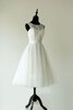 Juwel Ausschnitt Bateau luxus wadenlanges Brautkleid mit Blume mit Gürtel - 1