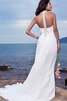 Etui Beach Stil natürliche Taile Brautkleid mit Perlen ohne Ärmeln - 8