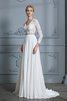 Süss Modern Romantisches Sittsames Brautkleid aus Chiffon - 5