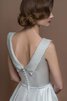 Schaufel-Ausschnitt Ärmellos A-Linie einfaches legeres Brautkleid mit Knöpfen - 2