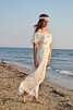 Strand Ärmellos Empire Taille schlichtes Brautkleid mit Schleife mit Gürtel - 4