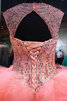 Perlenbesetztes Glamourös Festliches Quinceanera Kleid aus Satin mit Herz-Ausschnitt - 4