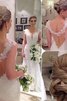 Beliebt Meerjungfrau Sweep Zug Romantisches Brautkleid mit Durchsichtiger Rücken - 1