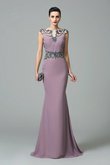 Reißverschluss Chiffon Perlenbesetztes Attraktives Abendkleid mit Empire Taille