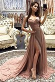 Chiffon Einzigartig Herz-Ausschnitt Prinzessin Abendkleid ohne Ärmeln