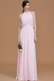 Reißverschluss Prinzessin A-Linie Bodenlanges Brautjungfernkleid mit Rüschen