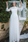 Robe de mariée avec zip séduisant avec manche longue en plein air intemporel