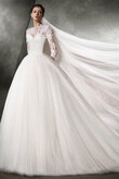 Zauberhaft Normale Taille Spitze Brautkleid mit Bordüre mit Langen Ärmeln