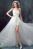 Einzigartig Ärmelloses Bescheidenes Brautkleid mit Bordüre mit Reißverschluss