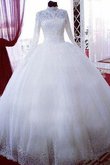 Perlenbesetztes Auffällig Extravagantes Sittsames Bodenlanges Brautkleid