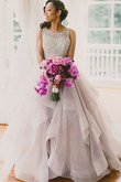 Schaufel-Ausschnitt Ärmelloses Natürliche Taile Duchesse-Linie Einfaches Brautkleid