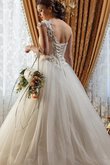 Robe de mariée naturel de mode de bal avec fleurs avec sans manches en tulle