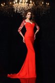 Glamouroso&Dramatico Vestido de Noche en Satén elástico tejido de Largo de Barco