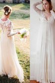 Fantastisch Sittsames Elegantes Brautkleid mit Empire Tailler mit Durchsichtiger Rücken