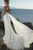 Robe de mariée charmeuse entrecroisé en plage avec perle avec sans manches