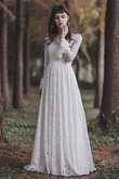 Hoher Ausschnitt Wunderbar Prinzessin Brautkleid aus Spitze aus Dehnbarer Satin