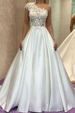 Brillant Ein Schulter Klassisches Romantisches Brautkleid mit Sweep Zug