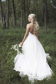 Robe de mariée incroyable a-ligne au jardin plissage modeste