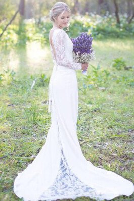 V-Ausschnitt Schaufel-Ausschnitt luxus einfaches romantisches Brautkleid mit Sweep zug