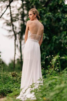 Ärmellos A-Line Herz-Ausschnitt natürliche Taile schlichtes Brautkleid mit Bordüre