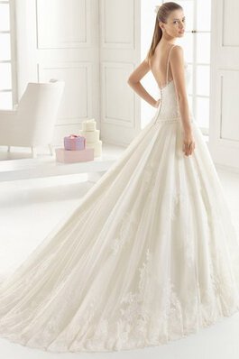 Strand Duchesse-Linie Gericht Schleppe stilvolles Brautkleid mit Bordüre mit Reißverschluss