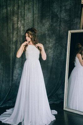 Ärmellos Reißverschluss Sweep Zug bodenlanges extravagantes Brautkleid mit Bordüre