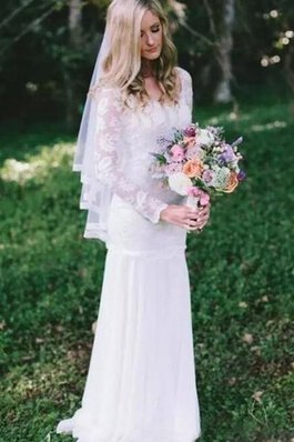 Plissiertes luxus langes romantisches Brautkleid aus Chiffon mit Reißverschluss
