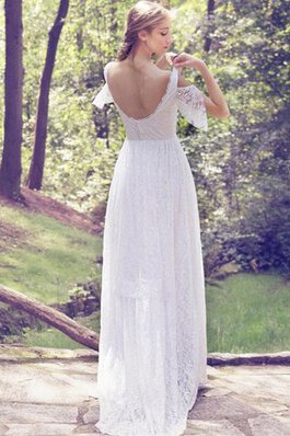 Schaufel-Ausschnitt kurze Ärmeln klassisches Sweep Zug Spitze luxus Brautkleid