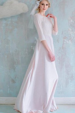 Chiffon bodenlanges luxus romantisches konservatives Brautjungfernkleid mit Blume