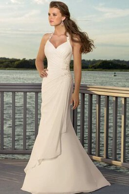 Neckholder Herz-Ausschnitt stilvolles Elegantes einfaches Brautkleid ohne Ärmeln