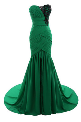 Keine Taille A-Line Chiffon Elegantes bodenlanges Abendkleid mit Reißverschluss