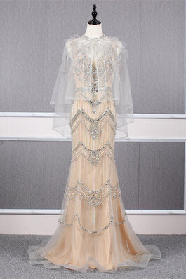 Satin Wunderbar Luxus Bodenlanges Brautkleid mit Reißverschluss
