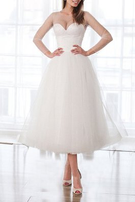 A-Line Wunderschönen Lange Ärmeln Attraktives Brautkleid mit Reißverschluss