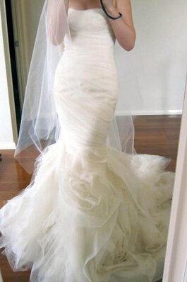 Meerjungfrau Stil Reißverschluss gerüschtes sexy luxus Brautkleid mit Herz-Ausschnitt