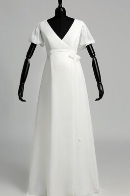 Chiffon kurze Ärmeln romantisches stilvolles glamouröses Brautkleid mit Rüschen