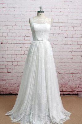 Schlüsselloch Rücken plissiertes extravagantes langes Brautkleid mit Bordüre ohne Ärmeln