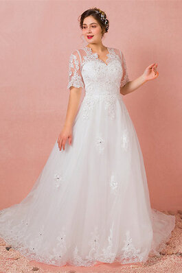 Mode Prächtiges Bodenlanges Brautkleid aus Satin mit Natürlicher Taille