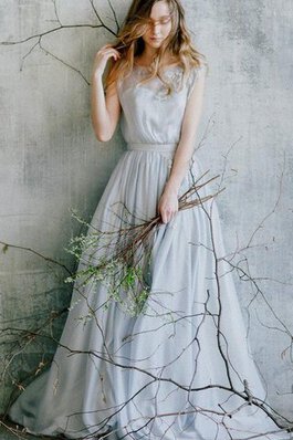 A-Line Chiffon Brautjungfernkleid mit Applike mit Bordüre