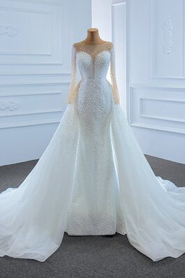 Süß Normale Taille Meerjungfrau Stil Romantisches Brautkleid aus Satin