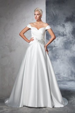 Duchesse-Linie Ärmelloses Zeitloses Luxus Brautkleid aus Taft
