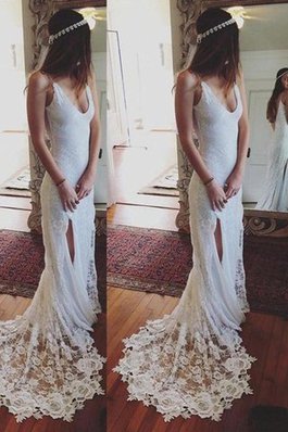 Robe de mariée distinguee naturel larges bretelles maillot avec sans manches