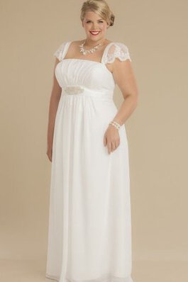 Perlenbesetztes A-Linie Beach Stil Empire Taille prächtiges Brautkleid mit Plissierungen