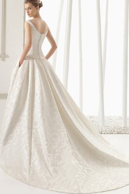 Robe de mariée moderne de traîne moyenne avec sans manches a-ligne en chiffon