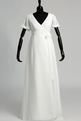 Reißverschluss sexy romantisches modisches Brautkleid mit Gürtel aus Chiffon