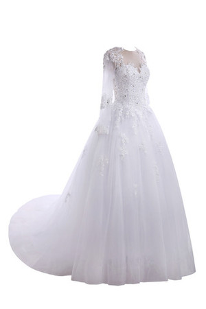 Robe de mariée brillant distinguee exclusif officiel de col en cœur - Photo 5
